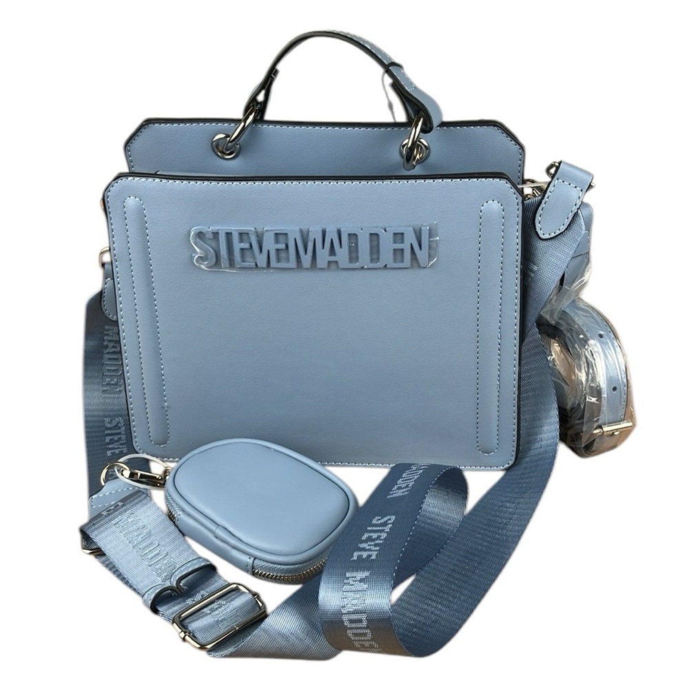 Steve Madden Bevelyn Satchel Blue Purse NWT - Picture 14 of 16